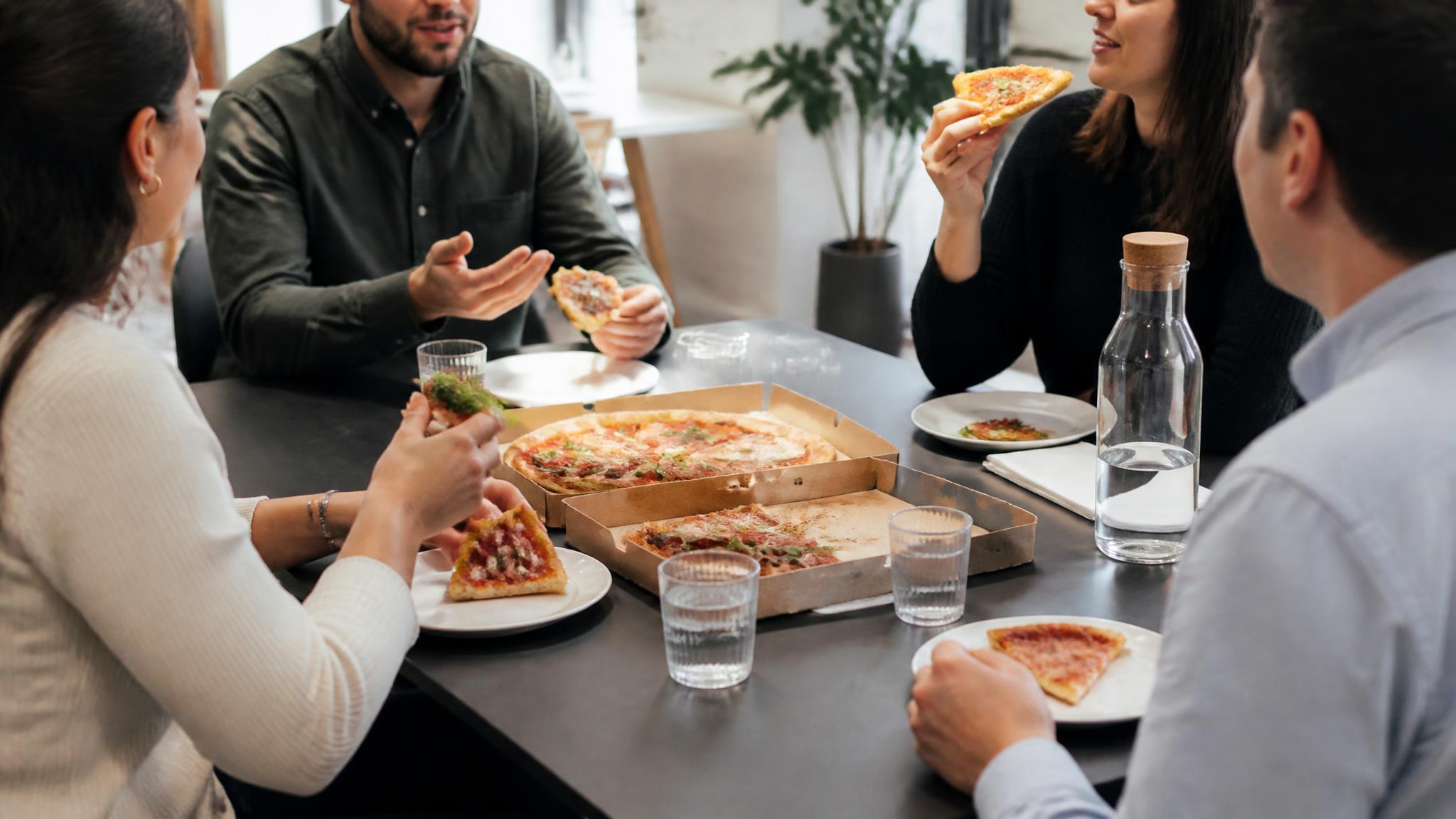 Pizza for a New-Joiner Welcome Lunch: Make Introductions Easier Illustrative pizza catering banner